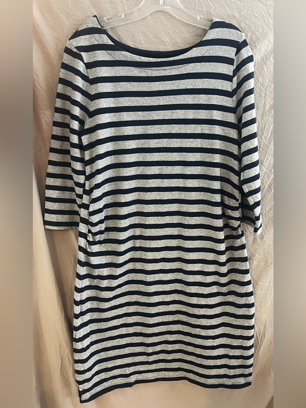 GAP Maternity Navy and Light Gray Striped Top